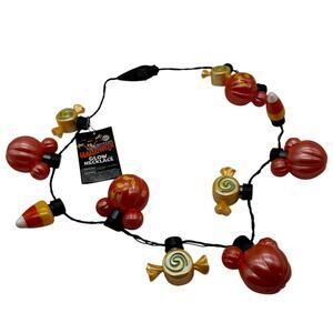 Disneyland Parks 2020 Mickey Halloween Glow Necklace with Candy Pumpkin Shapes